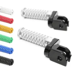 Mc Motoparts Bmhfpfg25m25bkpolepn23114 Silver M-grip Front 1 Inch Extended Foot Pegs For Monster 1200 /s 14-16 17 18 19 20