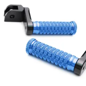 Bmhfpfg34m40bkpolepn23150 Mc Motoparts Blue M-grip Front 1.5 Inch Extended Foot Pegs For Cbr900rr Fireblade 98 99 00 01 02