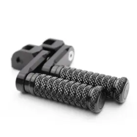 Bmhfpfg37m40bkpolepn23168 Mc Motoparts Black M-grip Front 1.5 Inch Extended Foot Pegs For Honda Cbr300r 15 16 17 18 19 20