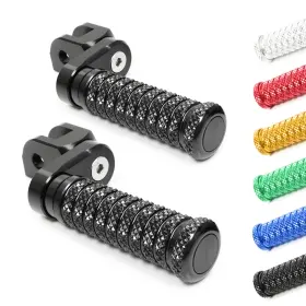 Bmhfpfg49m25bkpolepn23217 Mc Motoparts Black M-grip Front 1 Inch Extended Foot Pegs For Zx-10r 04 05 06 07 08 09 10