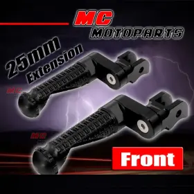 Bmhfpfg64m25bkmprobkpn057 Mc Motoparts Black Rider Footpegs 25mm Extended For Gsx-s1000f 15 16 17 18 19 20