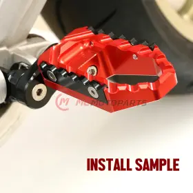 Fpfg87m25bktourthbkmag23320 Mc Motoparts Red Trc 25mm Adjustable Front Wide Footpegs For Triumph Bonneville T120 16 17 18