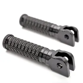Mc Motoparts Mc1fpfg102bkpolepnw23376 Black Anti Slip Front Footpegs M-grip For V-star 650 Custom 07 08 09 10 11 13