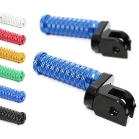 Mc1fpfg15m25bkpolepnw23068 Mc Motoparts Blue M-grip 25mm Lowered Front Footpegs For Ducati Multistrada 1100 /s All Year