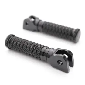 Mc1fpfg35bkpolepnw23408 Mc Motoparts Cnc Anti Slip Front Foot Pegs M-grip For Honda Vfr 800 19 20 21