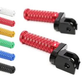 Mc1fpfg44m25bkpolepnw23202 Mc Motoparts Red M-grip 25mm Lowered Front Footpegs For Kawasaki Z300 16 17 18