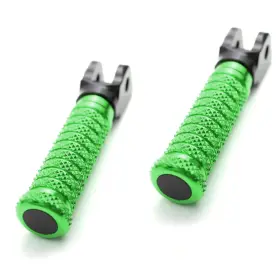 Mc1fpfg48bkpolepnw23213 Mc Motoparts Green Cnc Anti Slip Front Footpegs M-grip For Kawasaki Z1000 14 15 16 17