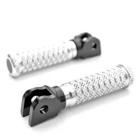 Mc1fpfg95bkpolepnw23355 Mc Motoparts Silver Cnc Anti Slip Front Footpegs M-grip For Mt-09 Tracer 15 16 17 18 19 20