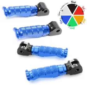 Mc1fpkitka021bkmccpbupn23001 Mc Motoparts Blue R-fight Front Rear Foot Pegs For Versys 1000 12 13 14