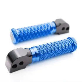 Mc1fprr24bkpolebupn23065 Mc Motoparts Blue Cnc Anti Slip Rear Footpegs M-grip For Ducati Streetfighter 848 /s 12 13 14