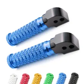Mc1fprr90bkpolebupn23293 Mc Motoparts Blue Anti Slip Rear Footpegs M-grip For Fz1 /s Fazer 09 10 11 12 13 14 15 16 17