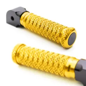 Mc1fprr94bkpolegdpn23304 Mc Motoparts Gold Cnc Anti Slip Rear Footpegs M-grip For Yamaha Mt-09 13 14 15 16 17 18 19 20