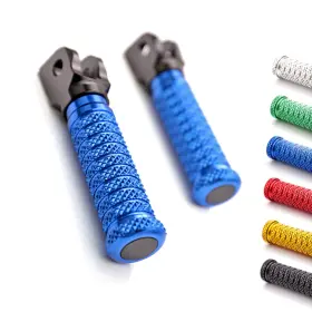 Mcdefpfg05bkpolepn23023 Mc Motoparts Blue M-grip Standard Front Foot Pegs For Bmw R 1200 S 04 05 06