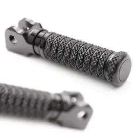 Mcdefpfg05bkpolepn23024 Mc Motoparts Black M-grip Standard Front Foot Pegs For Bmw R 1200 St 03 04 05 06 07