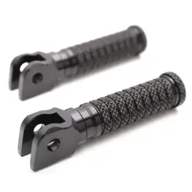 Mcmrfpfg107bkpolesn23428 Mc Motoparts Black Cnc Rider Front Foot Pegs M-grip For Razor Sx125 Sx350 Sx500