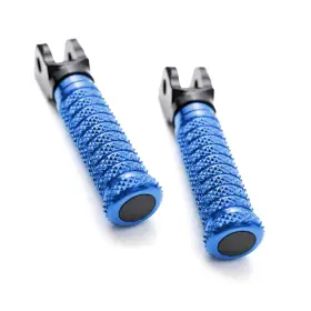 Mcmrfpfg12bkpolesn23048 Mc Motoparts Blue Cnc Rider Front Foot Pegs M-grip For Buell Xb12r Firebolt 04