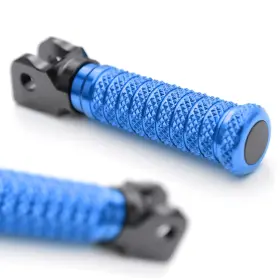 Mcmrfpfg15dbkpolesn23059 Mc Motoparts Blue Cnc Rider Front Foot Pegs M-grip For Ducati Monster 1000 /ie All Year