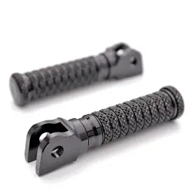 Mc Motoparts Mcmrfpfg36bkpolesn23160 Black Cnc Rider Front Foot Pegs M-grip For Honda Cbf600 N/s 04 05 06