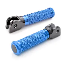 Mcmrfpfg37bkpolesn23166 Mc Motoparts Blue Cnc Rider Front Foot Pegs M-grip For Cbr1000rr Fireblade Sp 20 21 22 23