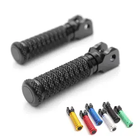 Mcmrfpfg85bkpolesn23314 Mc Motoparts Black Cnc Rider Front Foot Pegs M-grip For Tiger Explorer 1200 12-17 18 19 20