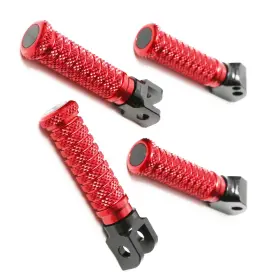 Mc Motoparts Mcrcfpkitsu001bkpolexxxsn001 M-grip Red Front Rear Foot Pegs For B-king 08 09 10 11 12 13 14 15 16