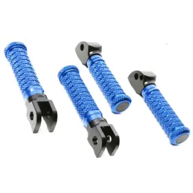 Mcrcfpkitya030bkpolexxxsn001 Mc Motoparts M-grip Blue Front Rear Foot Pegs For Xjr 1300 Sp 04 05 06 07 08 09 10 11 12