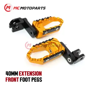 Rmfpa064m39bktogdthbkmm58002 Mc Motoparts Gold Wide Front Touring Foot Pegs 1.5 Inch Lowering For Razor Sx125 Sx350 Sx500