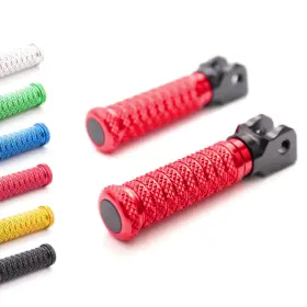 Rmfpfg107bkpolemm523428 Mc Motoparts Red M-grip Racing Front Foot Pegs Set For Razor Sx125 Sx350 Sx500