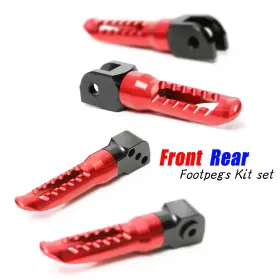 Rmfpkitka022bkp03rdmm523001 Mc Motoparts Red Bob Front And Rear Foot Pegs For Versys 1000 Lt 15-18 19 20 21 22 23