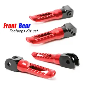 Rmfpkitka045bkp03rdmm523001 Mc Motoparts Red Bob Front And Rear Foot Pegs For Zx-6r 636 Ninja 13 14 15 16 17 18