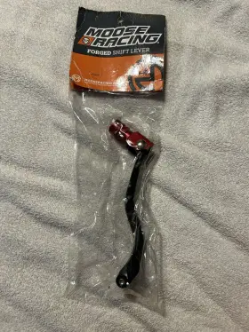 1602-0832 Moose Racing Forged Shift Lever In Red And Black Made Of Aluminum