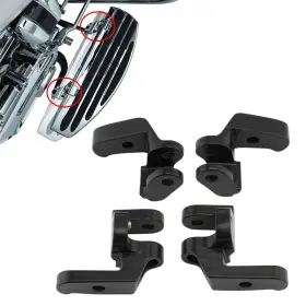77us Motorshop 163892282197 Front Driver Floorboard Relocation Brackets Black Fit Harley Touring Road Glide