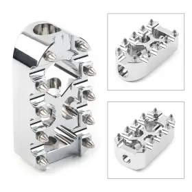 77us Motorshop 550727338417 Anti-skid Gear Brake Shift Peg Pedals Mx Style Universal Chrome For Harley Usa
