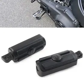 Motorshop168 550729160436 Motorcycle Foot Pegs Footrests Footpegs 10mm For Harley-davidson Black