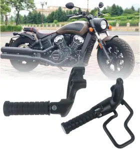 Ns-scout-010 Nansenjpmp Motorcycle Passenger Footpegs With Heat Shield Bracket For Indian Matte Black