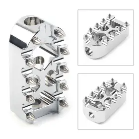 Nomura 612047272441 Universal Chrome Cnc Anti-skid Gear Brake Shift Peg Pedals Mx Style For Harley