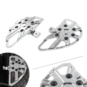 Oginodaisukeusa 550713955130 2x Rear Passenger Footrest Floorboard For Harley Touring Softail Aluminum Chrome