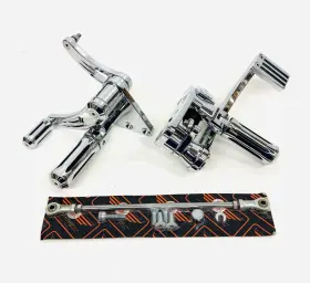 07-659 Omp 1991-2017 Dyna Chrome Forward Controls With Shift Linkage Harley Arlen Ness