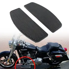 Onegogogo 550715860395 Front Rider Insert Footboard Footrest For Harley Touring 86-19 Non-slip Rubber