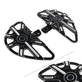 Onlyonee 550755103179 2x Rear Passenger Footrest Floorboard For Harley Touring Softail Black Aluminum