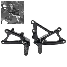 Onlyonee 550756717368 Front Rider Footrest Foot Pegs Bracket For Yamaha Yzf R1 2009-14 Aluminum Black