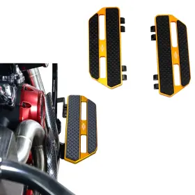 Pj-105097 Pjmtcustom Gold Small Rider Foot Floorboards For Harley 24-25 Road Glide St Street