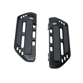 Pj-105109 Pjmtcustom Black Big Riders Floorboard With Silicon Pad For Harley Dyna Fld Softail Fxsb