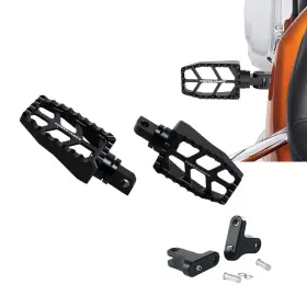 105068 Powerjames Black Passenger Toe Footpeg Pedal With Mount Bracket For Harley 93-later Touing