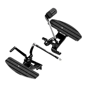 106016 Powerjames Black Footboard Foot Pedal Controls Kit For Harley 18-23 Softail Fat Bob Fxbbs