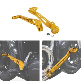 106037 Powerjames Gold Brake Arm Clutch Shift Lever Footpeg Pedal For Harley 18-24 Softail Fat Bob
