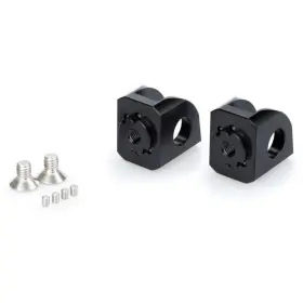 20883n Puig Adjustable Footpeg Mounts - Black Front / Requires 20mm Offset Relocation