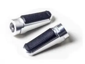 7318p Puig Hi-tech Footpegs - Racing/rubber Silver Motorcycle Street Bike Dirt