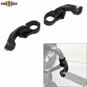 Santee / Custom Chrome 38003002 1-1/4 Inch Short Angled Adjustable Highway Pegs Mount Kit Fit For Harley Matte Black