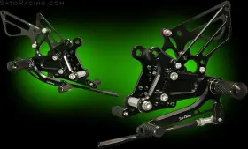K-zx609rs Sato Racing Black Rearsets For Ft09-12 Kawasaki Zx-6r